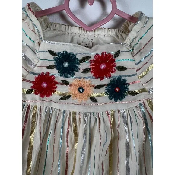 Peek Embroidered Metallic Striped Top - Picture 2 of 10